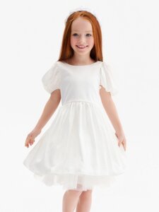 Платье нарядное детское MINAKU: PartyDress, молочное, рост 98 см