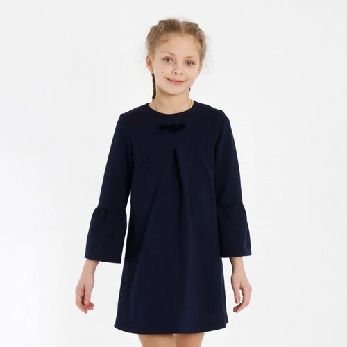 Платье "Школа-2" для девочки, цвет т. синий, рост 152 см (76)