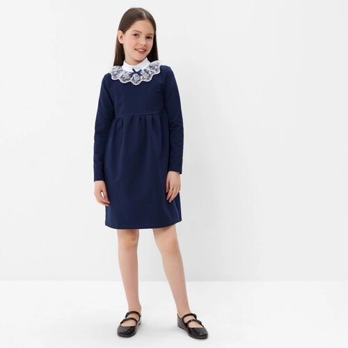 Платье "Школа-3" для девочки, цвет т. синий, рост 140 см (72)