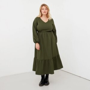 Платье женское миди MIST plus-size, р. 54, хаки