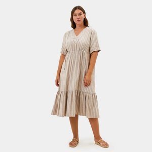 Платье женское на кулиске MIST plus-size, размер 52, цвет бежевый
