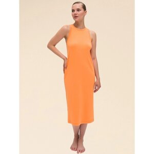Платье женское, размер 42, цвет оранжевый