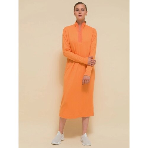 Платье женское, размер 44, цвет оранжевый