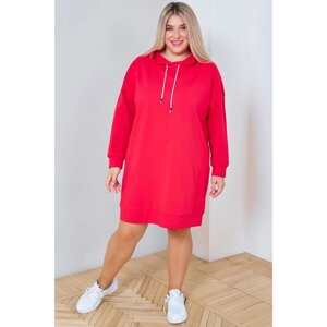 Платье женское, размер 60, цвет красный