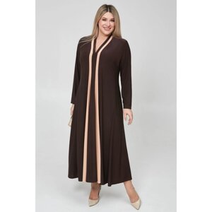 Платье женское, размер 62, цвет тёмно-коричневый