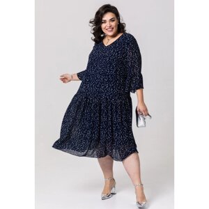 Платье женское, размер 64, цвет тёмно-синий