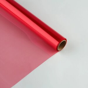 Плёнка для цветов упаковочная глянцевая прозрачная «Розовая», 0.6 x 10 м