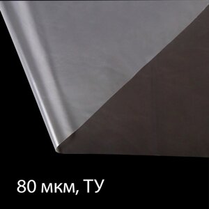 Плёнка полиэтиленовая 80 мкм, прозрачная, длина 100 м, ширина 3 м, рукав (1.5 2 м), Эконом 50%