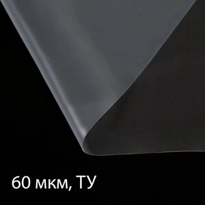 Плёнка полиэтиленовая прозрачная, 60 мкм, 3 5 м, рукав (1,5 м 2), Эконом 50 %