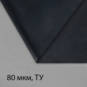 Плёнка полиэтиленовая, техническая, 80 мкм, чёрная, длина 100 м, ширина 3 м, рукав (1.5 2 м), Эконом 50%