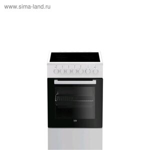 Плита Beko FSE 57110 GW, электрическая, 4 конфорки, 55 л, стеклокерамика, таймер, чёрно-белая 520529