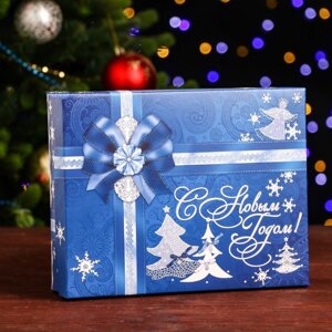 Подарочная коробка "Подарочная коробка синяя", 23,5 х 6,5 х 18,7 см