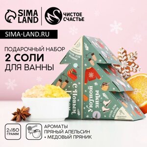 Подарочный набор ЧИСТОЕ СЧАСТЬЕ «Уютной зимы»соль для ванны, 2х150 г, Новый Год