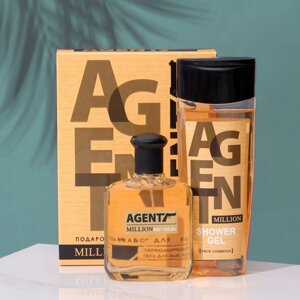 Подарочный набор для мужчин Agent Million: гель для душа, 250 мл+ парфюмерная вода, 100 мл (по мотивам 1 Million (P. Rabanne)