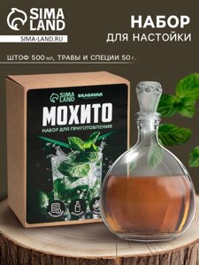 Подарочный набор для приготовления настойки «Мохито», набор специй, штоф