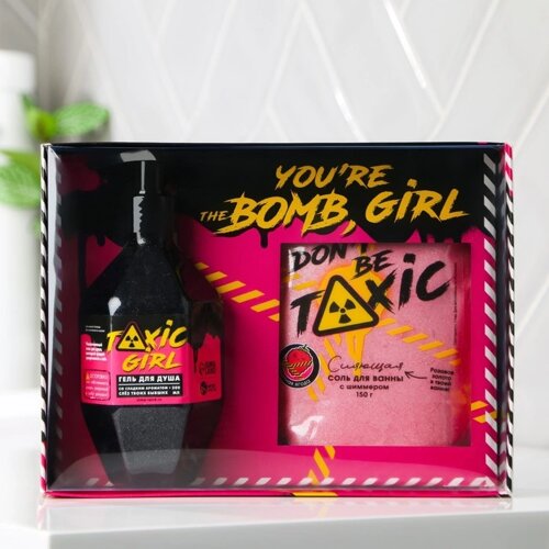 Подарочный набор косметики «You're the bomb, girl»гель для душа 300 мл и соль для ванны 150г, ЧИСТОЕ СЧАСТЬЕ