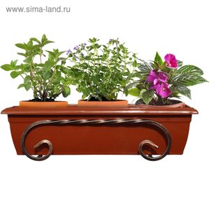 Подставка для цветов балконная, 472119 см, металл, цвет бронзовый