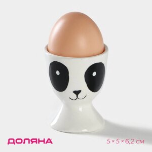 Подставка для яиц Доляна «Панда», 556,2 см, цвет белый