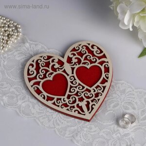 Подставка под кольца «Сердце», красная, 16.516.5 см