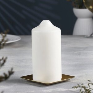 Подсвечник "Тарелка квадратная" металл на одну свечу, 10х1,1 см, золотой