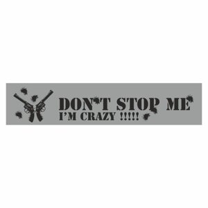 Полоса на лобовое стекло "Don't stop me. I'm crazy", серебро, 1300 х 170 мм