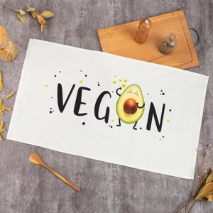 Полотенце Этель "Vegan" 40х73 см, 100% хлопок, саржа 190 гр/м2