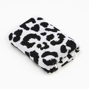 Полотенце махровое Этель "Leopard" чёрный, 50х90 см, 100% хлопок, 420 гр/м2