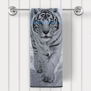 Полотенце махровое Guten Morgen Tiger, размер 70х140 см, цвет серый