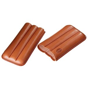 Портсигар кожаный светло-коричневого цвета для 3 сигар диаметром 1,8 см, 15,5 3,5 7,5 см