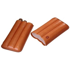 Портсигар светло-коричневый для 3 сигар, d = 2,4 см, 18,5 10 3,5 см