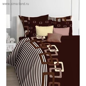 Постельное бельё дуэт Mia cara Chocolate, размер 215x240 см, 145x210 см - 2 шт, 70x70 см - 2 шт