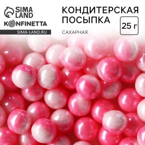 Посыпка кондитерская фигурная «Шарики»розовая, белая, 25 г.