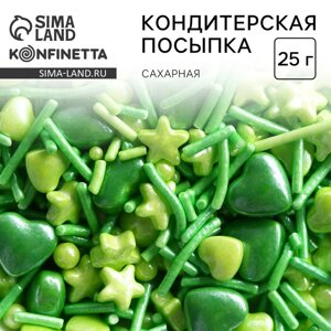 Посыпка кондитерская фигурная «Звёзды»зелёная, 25 г.