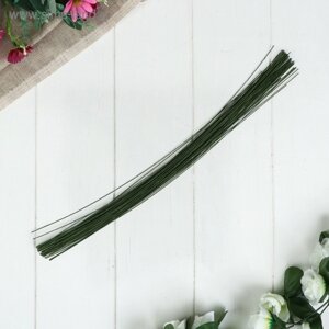 Проволока для изготовления искусственных цветов "Зелёная" длина 40 см сечение 0,07 см