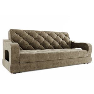 Прямой диван «Бруно 2», с подлокотниками, механизм книжка, велюр, цвет селфи 03
