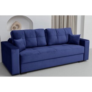 Прямой диван «Кардинал», тик-так, независимый пружинный блок, велюр, цвет selfie deep blue