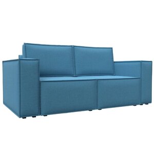 Прямой диван «Куба мини», механизм раскладушка, НПБ, рогожка, цвет амур голубой