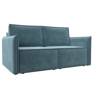 Прямой диван «Либерти мини», механизм раскладушка, НПБ, велюр, цвет бирюзовый