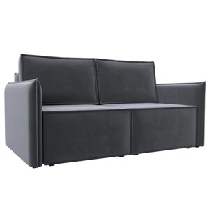 Прямой диван «Либерти мини», механизм раскладушка, НПБ, велюр, цвет серый