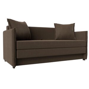 Прямой диван «Лига 011», механизм раскладной, рогожка, цвет коричневый