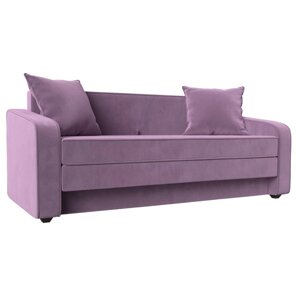 Прямой диван «Лига 013», механизм раскладной, микровельвет, цвет сиреневый