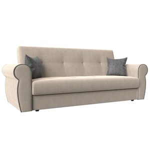 Прямой диван «Лига 019», механизм книжка, рогожка, цвет бежевый / серый