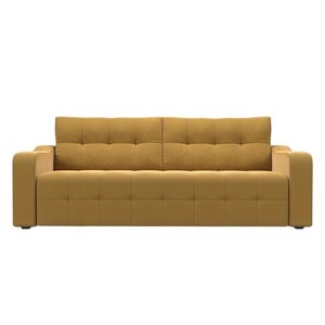 Прямой диван «Лиссабон», механизм еврокнижка, микровельвет, цвет жёлтый