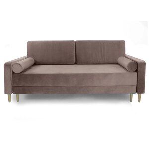 Прямой диван «Марсель», механизм тик-так, блок независимых пружин, велюр, цвет коричневый