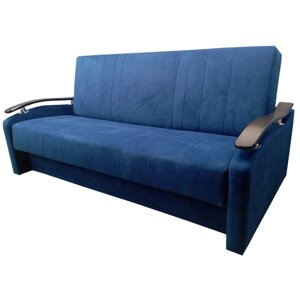 Прямой диван «Прайм 7», книжка, независимый пружинный блок, велюр, цвет selfie deep blue