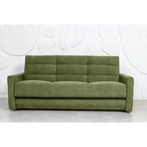 Прямой диван «Прайм 9», механизм книжка, независимый пружинный блок, велюр, цвет зелёный