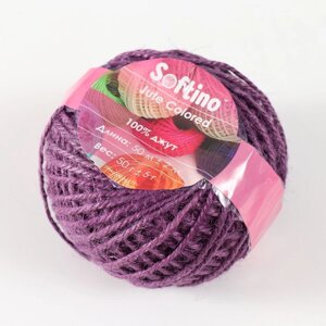 Пряжа 100% джут "Softino Jute Colored" 50м 2м пурпур 50 гр