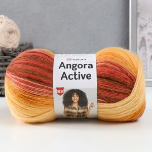 Пряжа "Angora Active" 20% шерсть, 80% акрил 500м/100гр (844 бордово-персиковый)