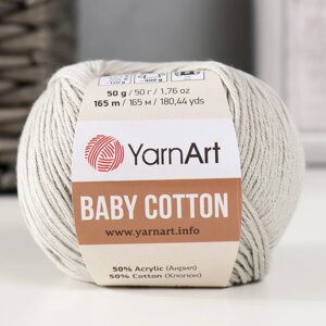 Пряжа "Baby cotton" 50% акрил 50% хлопок 165м/50гр (451 св. серый)