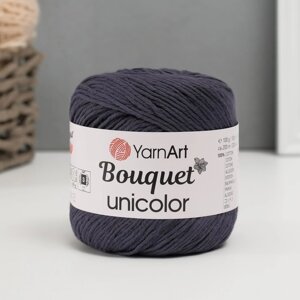 Пряжа "Bouquet Unicolor" 100% хлопок 200м/100г (3204 тёмн. джинс)